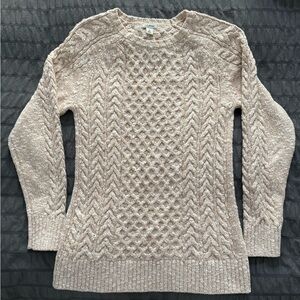 L.L. Bean Women's Beige Cable Knit Sweater